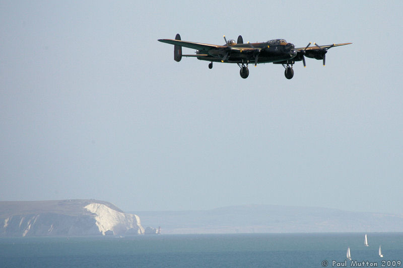  A8V7343 Lancaster with Isle of Wight Needles in background